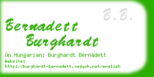 bernadett burghardt business card